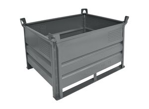 4251572701253 - Heson Stapelbehälter mit Kufen LxB 1000 x 800 mm Traglast 500 kg grau ab 10 Stk 4251572701253 - Heson Stapelbehälter mit Kufen LxB 1000 x 800 mm Traglast 500 kg grau ab 10 Stk