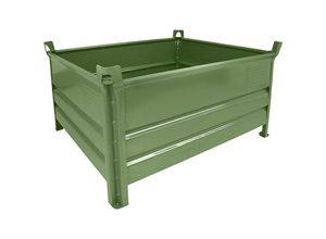 4251572702762 - Heson Vollwand-Stapelbehälter BxL 1000 x 1200 mm Traglast 2000 kg grün ab 10 Stk