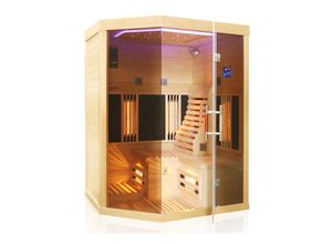 4251575101807 - Dewello® Infrarotsauna Infrarotkabine OTTAWA 140x120cm 1-2 Person inkl 6 Vollspektrumstrahler 2 Karbonstrahler 2 Personen