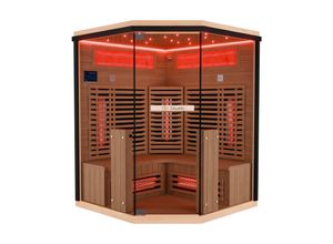 4251575103559 - Dewello® Infrarotkabine Infrarotsauna KENORA 140x140 für 2-3 Personen aus Hemlockholz Dual-Therm