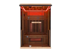 4251575103573 - Dewello® Infrarotkabine Infrarotsauna KENORA 130x105 für 1-2 Personen aus Hemlockholz Dual Therm