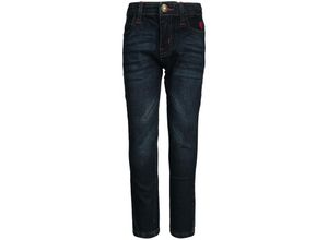 4251575486652 - tausendkind essentials - Jeans-Hose PINKES HERZ Skinny Fit in dunkelblau Gr104