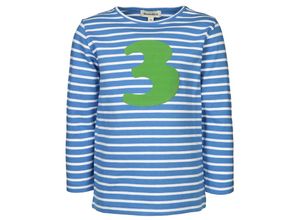 4251575490239 - tausendkind collection - Langarmshirt 3 JAHRE gestreift in blau weiß Gr104