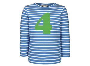 4251575490260 - tausendkind collection - Langarmshirt 4 JAHRE gestreift in blau weiß Gr110