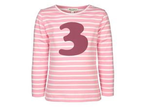 4251575491021 - tausendkind collection - Langarmshirt 3 JAHRE gestreift in rosa weiß Gr98