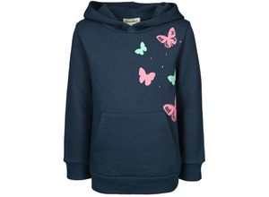 4251575491113 - tausendkind collection - Kapuzen-Sweatshirt GLITZER-SCHMETTERLING in dunkelblau Gr92 98