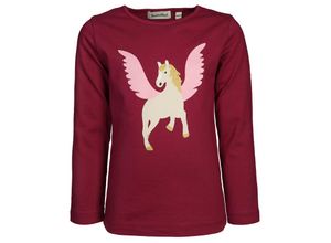 4251575491809 - tausendkind collection - Langarmshirt PEGASUS in dunkelrot Gr92 98