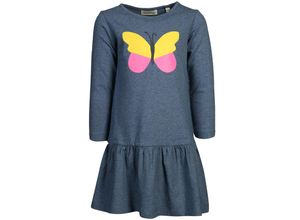 4251575492394 - tausendkind collection - Langarmkleid BUNTER SCHMETTERLING in jeansblau Gr92 98