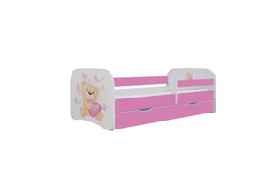 4251580523106 - Kinderbett Jona inkl Rollrost + Matratze + Bettschublade in weiß blau rosa oder grün 80*160 cm