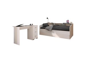 4251580546389 - Jugendzimmer Sleep weiß inkl Bett + 2 Bettkästen + weitere passende Möbel