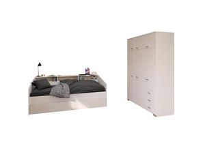 4251580546402 - Jugendzimmer Sleep weiß inkl Bett + 2 Bettkästen + weitere passende Möbel