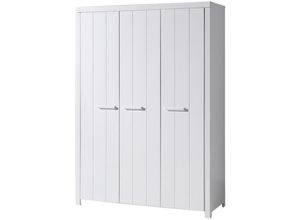 4251581500120 - Lomadox - Kleiderschrank Jugendzimmer mit 3 Türen CANNES-12 in weiß lackiert b h t ca 144 2055 575 cm - weiß