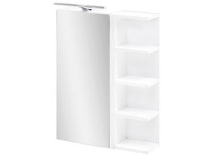 4251581505385 - Lomadox - Badezimmer Spiegelschrank mit Regal in weiß b x h x t ca 50 x 76 x 16 cm MARCEY-04 - weiß