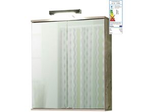 4251581507655 - Lomadox - Spiegelschrank ANZIO-04 silberfirchte b x h x t ca 598 x 708 x 205cm - braun