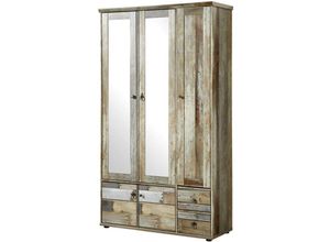 4251581511553 - Lomadox - Garderobenschrank Vintage Driftwood Braun BRANSON-36 b h t ca 109 188 40 cm - braun