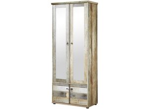 4251581511577 - Lomadox - Garderobenschrank Vintage Driftwood Braun BRANSON-36 b h t ca 78 188 40 cm - braun