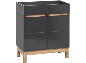 4251581511904 - Lomadox - Waschtischunterschrank 60 cm SOLNA-56 inkl Standfüßen Hochglanz grau b x h x t ca 60 x 85 x 45cm - grau