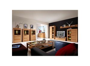 4251581515070 - Lomadox - Wohnzimmer komplett Set inkl Couchtisch Vitrinen Sideboard und Wohnwand DAWSON-36 mit led Beleuchtung