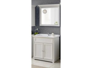 4251581518095 - Lomadox - Waschplatz Set 2tlg inkl 80 cm Keramik Waschbecken CELAYA-56 Andersen Pine b x h x t ca 80 x 200 x 45cm - weiß