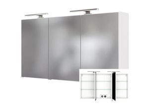 4251581521781 - Lomadox - Badezimmer Spiegelschrank mit Doppel-LED-Beleuchtung FLORIDO-03 in weiß b x h x t 120 x 64 x 20 cm - weiß