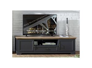 4251581521804 - TV-Lowboard groß JÜLICH-36 im Landhaus Design Dekor Graphit und Artisan Eiche Nb B H T 193 54 51 cm - grau