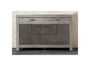 4251581525888 - Lomadox - Modernes Sideboard in Betonoxid und Haveleiche Nb GRONAU-55 BxHxT 156x100x42cm - braun