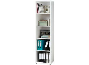 4251581527035 - Büro Aktenregal in weiß MONTERO-01 mit Glasauflage BxHxT ca 50x196x37cm - weiß