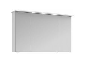 4251581535009 - Lomadox - Badezimmer Spiegelschrank 3-türig FES-4010-66 mit Korpus in weiß glänzend inkl led - b h t 122 72 27cm - weiß