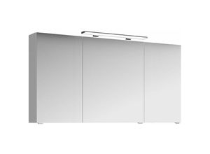 4251581535139 - Lomadox - Badezimmer 3-türiger Spiegelschrank FES-4010-66 Korpus in weiß glänzend inkl Beleuchtung - b h t 140 71 17cm - weiß