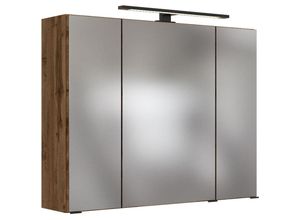 4251581535689 - Lomadox - led- Spiegelschrank 80 cm MANLY-03 Wotaneiche Nb b h t 80 64 20 cm - braun