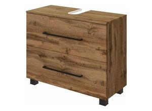 4251581535771 - Lomadox - Waschbeckenunterschrank 70 cm MANLY-03 Wotaneiche Nb b h t 70 58 35 cm - braun