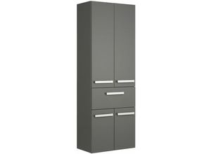 4251581535894 - Lomadox - Badmöbel Hochschrank FES-4005-66 Hochglanz Lack Steingrau mit Wäschekippern - b h t 60 168 33cm - grau