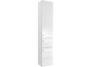 4251581535924 - Lomadox - Badezimmer Hochschrank FES-4005-66 in Hochglanz Lack Polarweiß mit Soft-Close - b h t 30 168 33cm