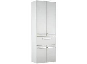 4251581535979 - Badezimmer Hochschrank FES-4005-66 in Hochglanz Lack Polarweiß mit Wäschekörben - B H T 60 168 33cm - weiß