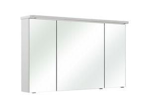 4251581536136 - Lomadox - Badezimmer Spiegelschrank FES-4005-66 Hochglanz Lack Polarweiß mit LED-Kranzbeleuchtung - b h t 122 722 17-24cm - weiß