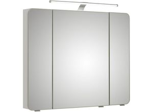 4251581536143 - Lomadox - Badezimmer Spiegelschrank FES-4005-66 Korpus Lack Polarweiß inkl Steckdose & led - b h t 90 72 17cm - weiß