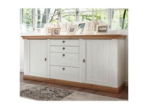 4251581537249 - Lomadox - Sideboard 210cm im Landhaus-Stil LINARES-61 in Pinie weiß   Wotan Eiche Nb - b h t ca 210 91 52 cm - braun