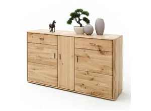 4251581538161 - Lomadox - Sideboard ROSARIO-05 für Wohn- & Esszimmer aus Balkeneiche Bianco massiv - b h t 156 90 44cm - braun