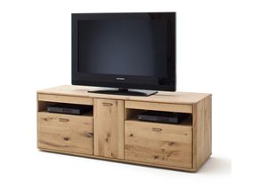 4251581538307 - Lomadox - Wohnzimmer Wohnwand TV-Lowboard ROSARIO-05 aus Balkeneiche Bianco massiv - b h t 156 58 50cm - braun