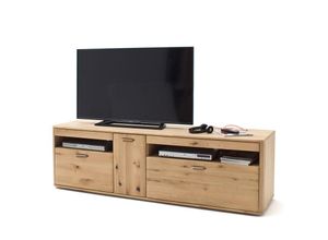 4251581538314 - Lomadox - Wohnzimmer TV-Lowboard ROSARIO-05 aus massiver Balkeneiche Bianco - b h t 186 58 50cm - braun