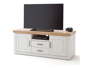 4251581538802 - TV-Lowboard BRASILIA-05 Fernsehschrank in Pinie Aurelio & Grandson Oak Nb mit Kabeldurchlass - b h t 158 63 52cm - braun