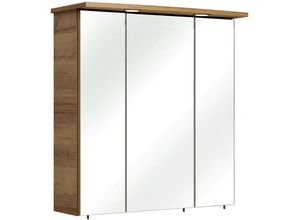 4251581540126 - Lomadox - Badezimmer Spiegelschrank RECIFE-66 in Riviera Eiche quer Nb inkl led - b h t 65 72 20cm - braun