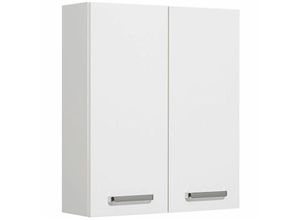 4251581540416 - Lomadox - Badezimmer Wandschrank Hängeschrank WARSCHAU-66 in weiß glänzend - b h t 60 70 20cm - weiß