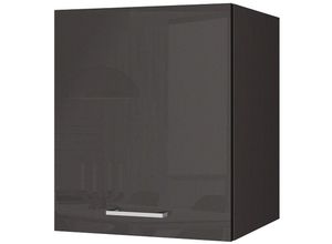 4251581543332 - Lomadox - Küchen-Hängeschrank 50 MARANELLO-03 Anthrazit Hochglanz Breite 50 cm - grau