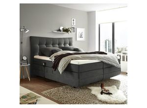 4251581544988 - Lomadox - Boxspringbett 180x200 cm MALIBU-09 in Soro 91 schlamm - beige