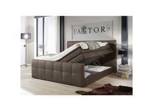 4251581546913 - Boxspringbett mit Bettkasten 180x200 cm SACRAMENTO-09 Hotelbett in beige 4 cm Komfort T25 Schaum-Topper - schwarz