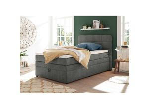 4251581547347 - Boxspringbett 120x200 cm Jugendbett mit Bettkasten TEREZIN-09 Hotelbett in Uran dark grey - grau