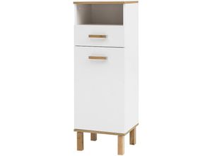 4251581548672 - Lomadox - Highboard PASSAU-04 in weiß Glanz-Eiche-Landhaus weiß Glanz b h t ca 404 1145 35cm