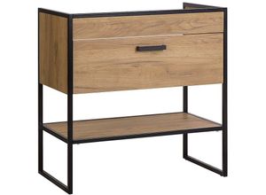 4251581549969 - Lomadox - Waschtisch Industrial-Design MANHATTAN-56 in Gold Craft Oak schwarz b h t ca 80 823 46cm - schwarz