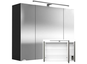 4251581552846 - Lomadox - Spiegelschrank 90cm anthrazit RIMAO-100 mit LED-Beleuchtung b h t ca 90 62-67 17 cm - anthrazit